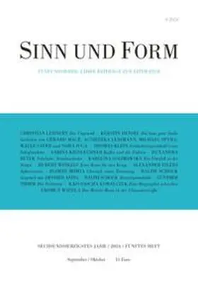  Sinn und Form 5/2024 | Buch |  Sack Fachmedien