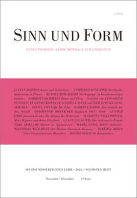  Sinn und Form 6/2024 | Buch |  Sack Fachmedien