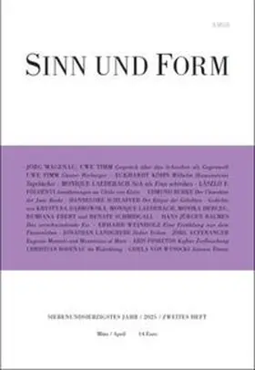 Sinn und Form 2/2025 | Buch | 978-3-943297-82-9 | sack.de