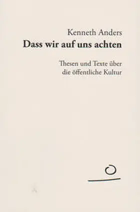 Anders |  Dass wir auf uns achten | Buch |  Sack Fachmedien