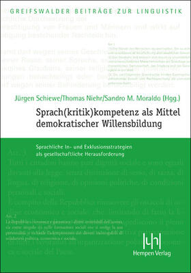 Niehr / Moraldo / Schiewe |  Sprach(kritik)kompetenz als Mittel demokratischer Willensbil | Buch |  Sack Fachmedien