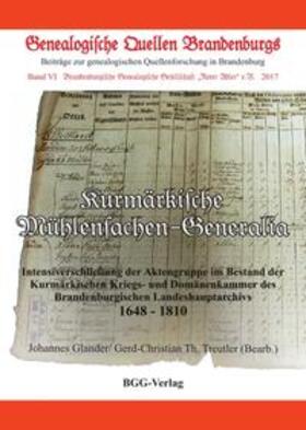 Treutler / Glander / Neitmann |  Kurmärkische Mühlensachen-Generalia | Buch |  Sack Fachmedien