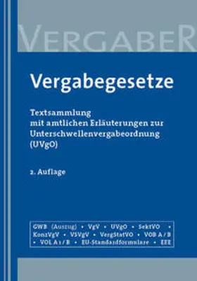  Vergabegesetze | Buch |  Sack Fachmedien