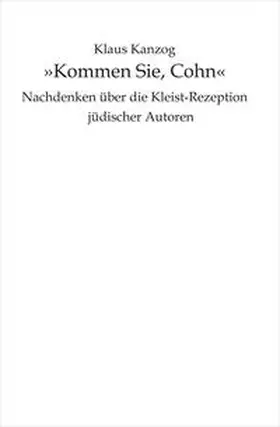 Kanzog |  »Kommen Sie, Cohn« | Buch |  Sack Fachmedien