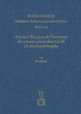 Jas |  Nicolaus Rheginus als Übersetzer der pseudo-galenischen Schrift De historia philosopha | Buch |  Sack Fachmedien