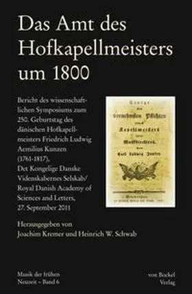 Kremer / Schwab / Heydemann | Das Amt des Hofkapellmeisters um 1800 | Buch | 978-3-95675-022-9 | sack.de