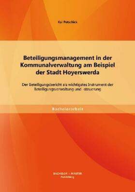 Petschick |  Beteiligungsmanagement in der Kommunalverwaltung am Beispiel der Stadt Hoyerswerda: Der Beteiligungsbericht als wichtigstes Instrument der Beteiligungsverwaltung und -steuerung | Buch |  Sack Fachmedien