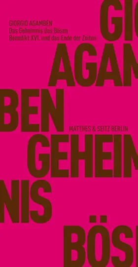 Agamben |  Das Geheimnis des Bösen | Buch |  Sack Fachmedien