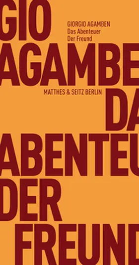 Agamben |  Das Abenteuer. Der Freund | Buch |  Sack Fachmedien