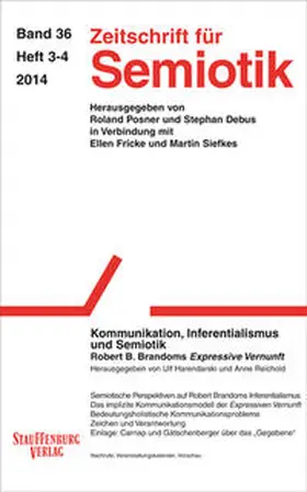 Harendarski / Reichold |  Zeitschrift für Semiotik / Kommunikation, Inferentialismus und Semiotik | Buch |  Sack Fachmedien