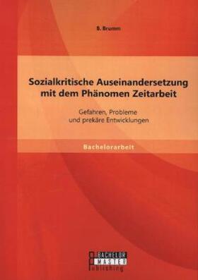 Brumm |  Sozialkritische Auseinandersetzung mit dem Phänomen Zeitarbeit: Gefahren, Probleme und prekäre Entwicklungen | Buch |  Sack Fachmedien