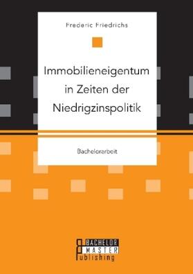 Friedrichs |  Immobilieneigentum in Zeiten der Niedrigzinspolitik | Buch |  Sack Fachmedien