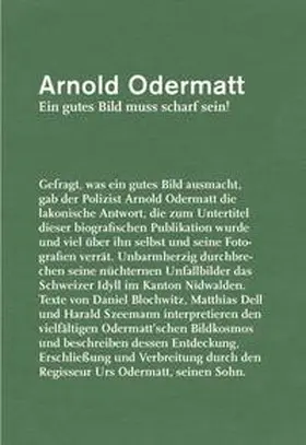 Hartmann |  Arnold Odermatt - Ein gutes Bild muss scharf sein! | Buch |  Sack Fachmedien