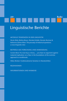Grewendorf / Stechow / Steinbach |  Linguistische Berichte Heft 269 | Buch |  Sack Fachmedien