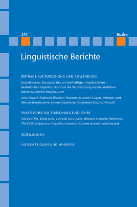 Grewendorf / Stechow / Steinbach |  Linguistische Berichte Heft 272 | Buch |  Sack Fachmedien