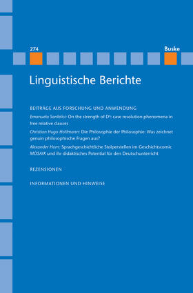 Steinbach / Meister / Grewendorf |  Linguistische Berichte Heft 274 | Buch |  Sack Fachmedien