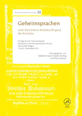 Hardy / Herling / Siewert |  Geheimsprachen unter besonderer Berücksichtigung der Romania | Buch |  Sack Fachmedien