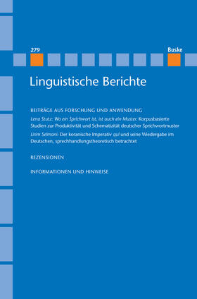 Steinbach / Meister / Grewendorf |  Linguistische Berichte Heft 279 | eBook | Sack Fachmedien