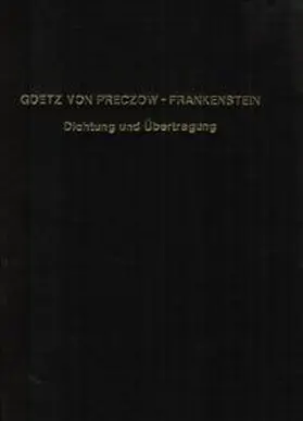 Preczow-Frankenstein / Osthoff |  Dichtung und Übertragung | Buch |  Sack Fachmedien