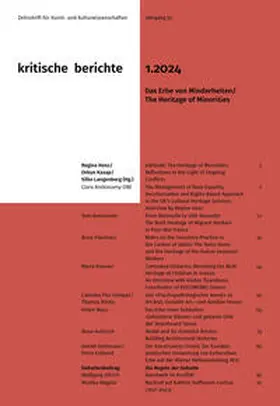 Hess / Heß / Kasap |  Kritische Berichte : Zeitschrift für Kunst-                                                  und Kulturwissenschaften / Jahrgang 52, Heft                                                  1.2024 | Buch |  Sack Fachmedien