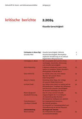 Nixon | Kritische Berichte : Zeitschrift für Kunst- und Kulturwissenschaften / Jahrgang                52, Heft 2.2024 | Buch | 978-3-98501-244-2 | sack.de