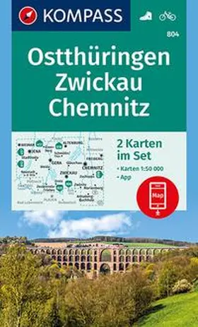  KOMPASS Wanderkarten-Set 804 Ostthüringen, Zwickau, Chemnitz (2 Karten) 1:50.000 | Sonstiges |  Sack Fachmedien