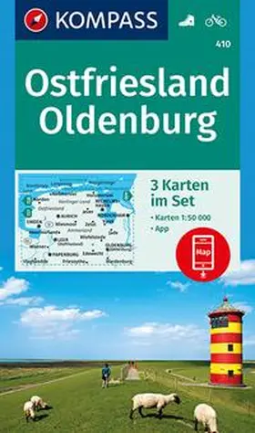  KOMPASS Wanderkarten-Set 410 Ostfriesland, Oldenburg (3 Karten) 1:50.000 | Sonstiges |  Sack Fachmedien