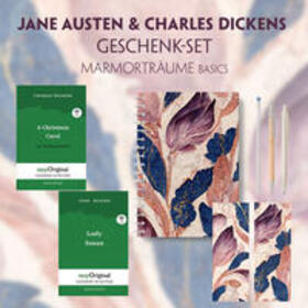 EasyOriginal Verlag / Austen / Dickens |  Jane Austen & Charles Dickens Geschenkset - 2 Bücher (Softcover+ Audio-Online) + Marmorträume Schreibset Basics | Buch |  Sack Fachmedien