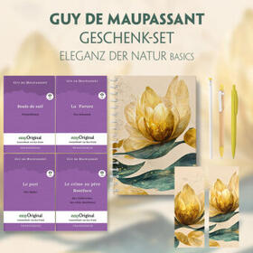 EasyOriginal Verlag / Maupassant |  Guy de Maupassant Geschenkset - 4 Bücher (mit Audio-Online) + Eleganz der Natur Schreibset Basics | Buch |  Sack Fachmedien