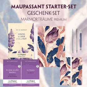 EasyOriginal Verlag / Maupassant |  Guy de Maupassant Starter-Paket Geschenkset 3 Bücher (mit Audio-Online) + Marmorträume Schreibset Premium | Buch |  Sack Fachmedien