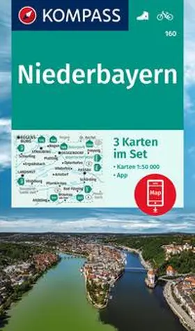  KOMPASS Wanderkarten-Set 160 Niederbayern (3 Karten) 1:50.000 | Sonstiges |  Sack Fachmedien