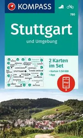  KOMPASS Wanderkarten-Set 780 Stuttgart und Umgebung (2 Karten) 1:50.000 | Sonstiges |  Sack Fachmedien