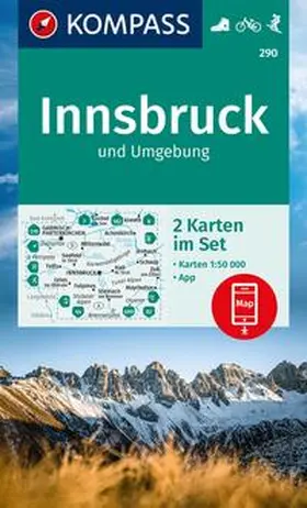  KOMPASS Wanderkarten-Set 290 Innsbruck und Umgebung (2 Karten) 1:50.000 | Sonstiges |  Sack Fachmedien