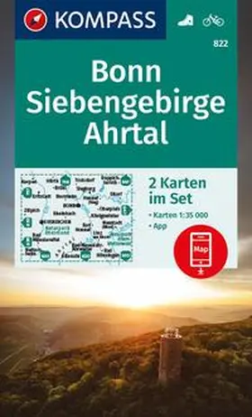  KOMPASS Wanderkarten-Set 822 Bonn, Siebengebirge, Ahrtal (2 Karten) 1:35.000 | Sonstiges |  Sack Fachmedien