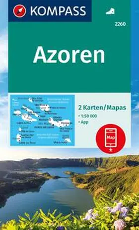  KOMPASS Wanderkarten-Set 2260 Azoren (2 Karten) 1:50.000 | Sonstiges |  Sack Fachmedien