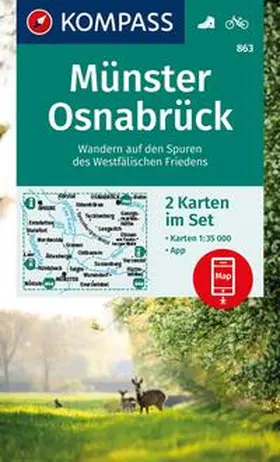  KOMPASS Wanderkarten-Set 863 Münster, Osnabrück (2 Karten) 1:35.000 | Sonstiges |  Sack Fachmedien