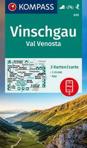  KOMPASS Wanderkarten-Set 670 Vinschgau / Val Venosta (3 Karten) 1:25.000 | Sonstiges |  Sack Fachmedien