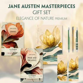 EasyOriginal Verlag / Austen |  Jane Austen's Masterpieces (with audio-online) Readable Classics Geschenkset + Eleganz der Natur Schreibset Premium | Buch |  Sack Fachmedien
