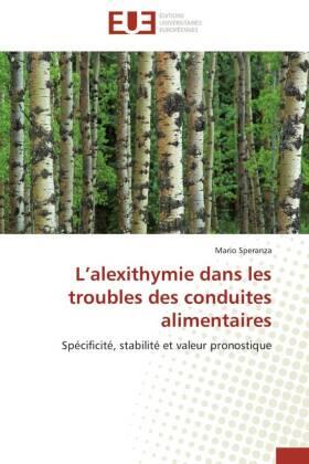 Speranza |  L'alexithymie dans les troubles des conduites alimentaires | Buch |  Sack Fachmedien