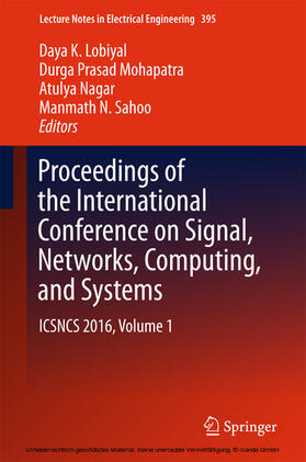 Lobiyal / Mohapatra / Nagar |  Proceedings of the International Conference on Signal, Networks, Computing, and Systems | eBook | Sack Fachmedien