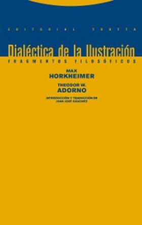 Horkheimer / Adorno |  Dialéctica de la Ilustración | eBook | Sack Fachmedien