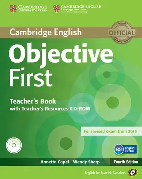 Capel / Sharp |  Objective First for Spanish Speakers Teacher's Book with Teacher's Resources CD-ROM | Buch |  Sack Fachmedien