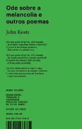 Keats |  Ode sobre a melancolia e outros poemas | eBook | Sack Fachmedien