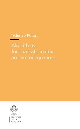 Poloni |  Algorithms for Quadratic Matrix and Vector Equations | Buch |  Sack Fachmedien