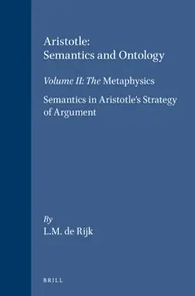 Rijk |  Aristotle: Semantics and Ontology | Buch |  Sack Fachmedien