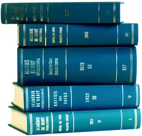 Académie de Droit International de la Ha | Recueil des cours, Collected Courses, Tome/Volume 300A (Index Tomes/Volumes 2001-2002) | Buch | 978-90-04-14024-0 | sack.de