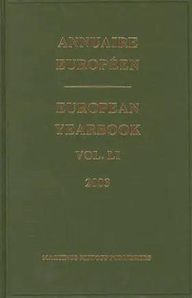  European Yearbook / Annuaire Européen, Volume 51 (2003) | Buch |  Sack Fachmedien