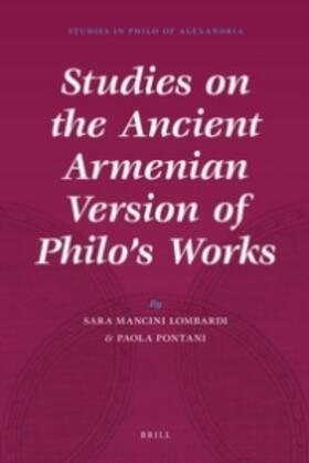 Mancini Lombardi / Pontani |  Studies on the Ancient Armenian Version of Philo's Works | Buch |  Sack Fachmedien