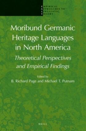 Page / Putnam |  Moribund Germanic Heritage Languages in North America | Buch |  Sack Fachmedien