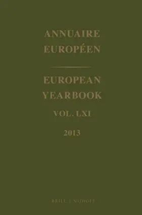  European Yearbook / Annuaire Européen, Volume 61 (2013) | Buch |  Sack Fachmedien